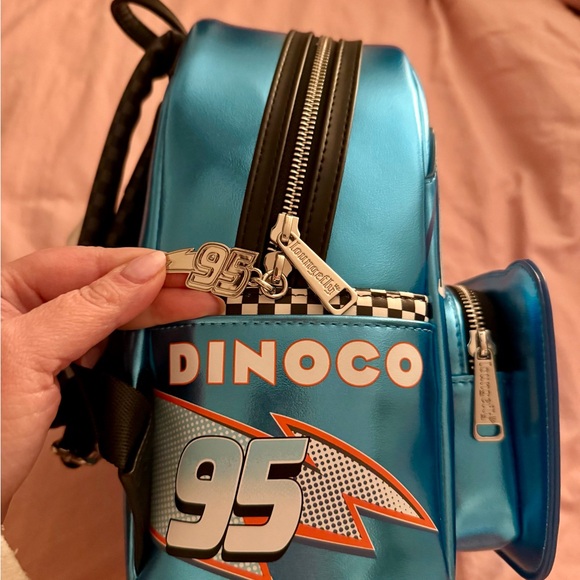 Loungefly LE Pixar Lightning McQueen Dinoco Blue Backpack - Picture 2 of 4